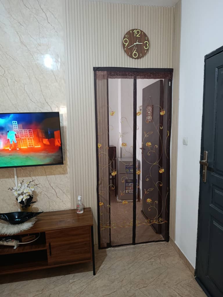 La vue du salon du studio meublé Angré Château